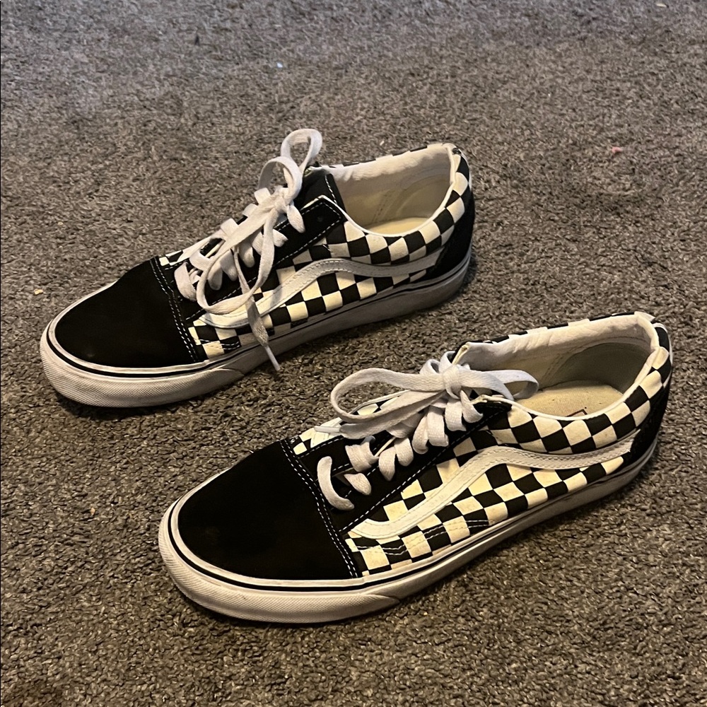 Vans Black and White Checkerboard Shoes - Picture 3 of 6